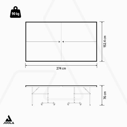 JOOLA Tischtennistisch ALUTERNA - Profi Outdoor Tischtennisplatte Wetterfest 6 MM Aluminium-Kunststoffverbundoberfläche - Einklappbares Untergestell